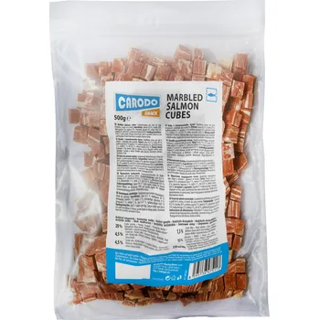 Pamlsek pro psa CARODO Dog poch. Kousky z mramorovaného lososa 500g