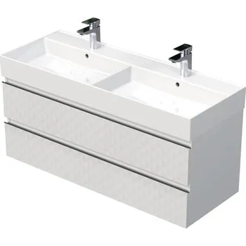 Koupelnový nábytek Koupelnová skříňka s umyvadlem SAT Cube Way 120x47,5x46 cm bílá mat CUBE3D461202ZBSAT