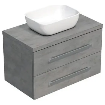 Koupelnový nábytek Koupelnová skříňka s krycí deskou SAT Cube Way 80x53x46 cm beton mat CUBE46803BE45