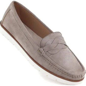 Dámské mokasíny Dámské polobotky mokasíny taupe Vice Versa 834280 37