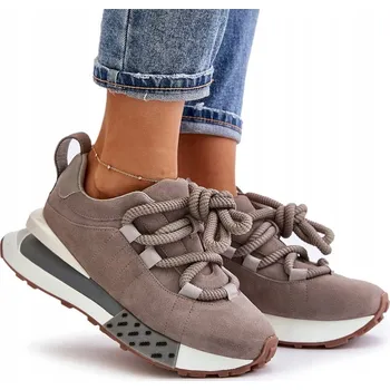 Dámské tenisky DÁMSKÉ SEMIŠOVÉ TENISKY NA PLATFORMĚ ARTIKER 54C1463 ŠEDÉ 37