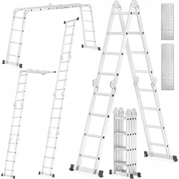 Žebřík Žebřík hliníkový skládací žebřík 4x4 HIGHER + plošina