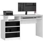 Kancelářský stůl CLP 135 cm bílý / černý lesk