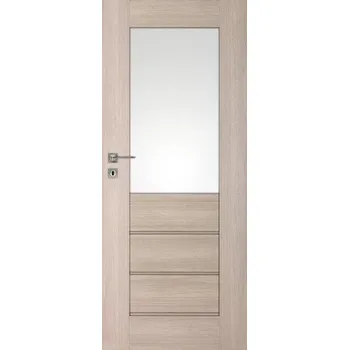 Interiérové dveře Interiérové rámové dveře Perma 6 s obdelným a horizontálním prosklením. Dveře mají rám z MDF desky.