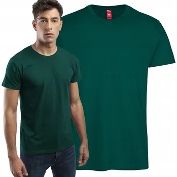 Pánské tričko Pánské tričko bavlna silnější gramáže s krátkým rukávem, lahvově zelená, XL