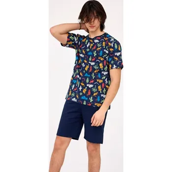 Chlapecké pyžamo Pyžamo Cornette 265/48 Australia F+Y kr/r chlapecký Barva: tmavě modrá, Velikost: S/170