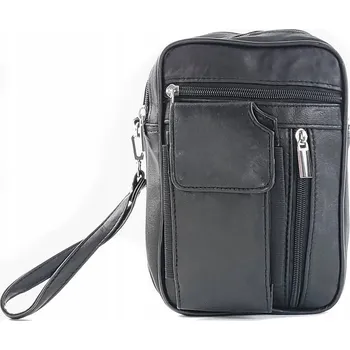 CONVEY kožená taška přes rameno černá