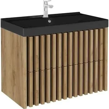 Koupelnový nábytek Koupelnová skříňka s umyvadlem SAT Delano 80x46 cm dub mat DELANO80ZDCUMB