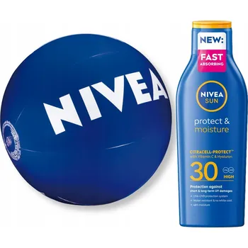 Přípravek na opalování NIVEA SUN PROTECT & MOISTURE Opalovací balzám SPF30 200 Ml + Míč