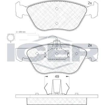 Auto-moto Sada brzdových destiček, kotoučová brzda ICER 181125