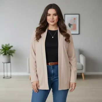 Dámské sako Dámský kardigan Sylwia béžový M3488