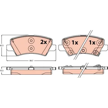 Auto-moto Sada brzdových destiček, kotoučová brzda TRW GDB2248