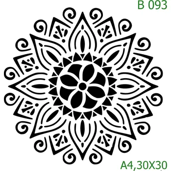 Plastová šablona pro malování - Mandaly a dortovky - Mandala (B093) - A4 , Lepící fólie