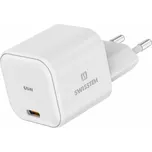 SWISSTEN síťový adaptér GaN 1x USB-C 65W Power Delivery bílý