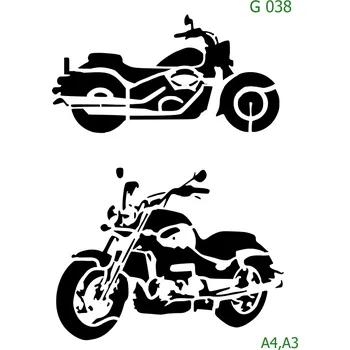 Plastová šablona pro malování - Auta, lodě, letadla, vlaky - Motorky (G038) - A4 , Lepící fólie
