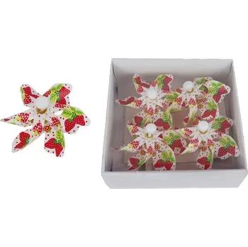 Velikonoční dekorace Větrník jahoda klip, 4 ks X7934