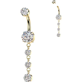 Piercing Steel Edge Titanový piercing do pupíku SETIN56 Barva: Zlatá