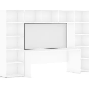 Knihovna Zadní stěna nad stůl INTEGRO, bílá