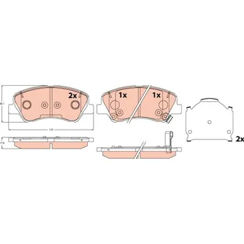 Brzdová destička Sada brzdových destiček, kotoučová brzda TRW GDB2310