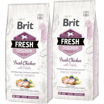 Krmivo pro psa Brit Fresh Chicken & Potato Puppy Healthy Growth 2x12kg