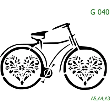 Plastová šablona pro malování - Auta, lodě, letadla, vlaky - Kolo (G040) - A5 , Lepící fólie