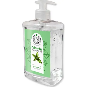 Masážní přípravek MEDISTAR CZ masážní olej ZELENÝ ČAJ 500ml s dávkovačem