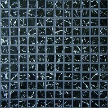 Obklad Skleněná mozaika Mosavit Negro marquina 30x30 cm lesk NEGROMA