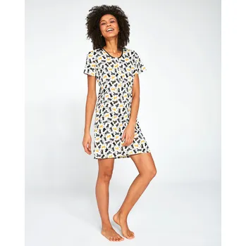 Dámská noční košile Košilka Cornette 495/209 Cats 3 kr/r S-2XL Barva: ecru, Velikost: M