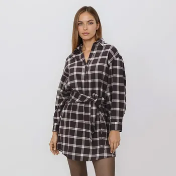 Dámské šaty Reserved - Šaty s viskózou - tmavě hnědá - 468IM-89X - 468IM-89X-XL