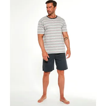 Pánské pyžamo Pyžamo Cornette Various 338/22 kr/r M-2XL Barva: černá, Velikost: XXL