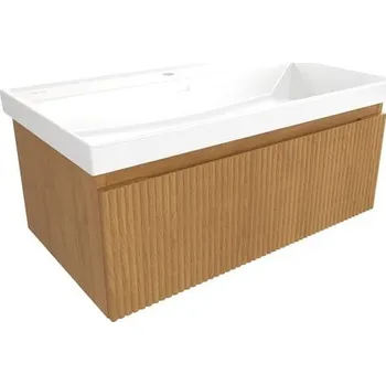 Koupelnový nábytek Koupelnová skříňka s umyvadlem SAT Evolution 78x30x44,5 cm dub medový mat SATEVO80DMU4