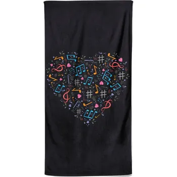 Osuška 140 x 70 cm - Srdce z not