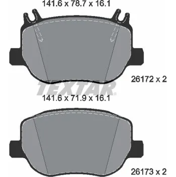 Brzdová destička Sada brzdových destiček, kotoučová brzda TEXTAR 2617201