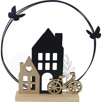 Velikonoční dekorace MOREX K4732 Dekorace s Domečky Hnědá