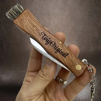 Tvujoriginal Dřevěný nůž na houby s vlastním textem, rukojeť 11,5 cm + prémiové dárkové balení BE Original