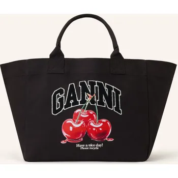 Kabelka Ganni Dámská Nákupní Taška Xxl, černá / červená / bílá, one size