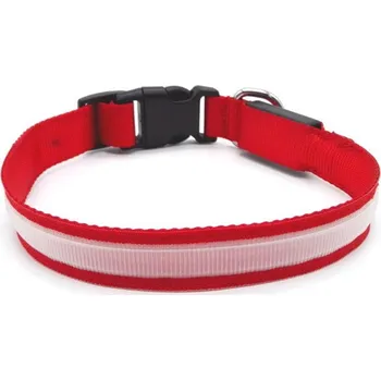 Svítící LED obojek BENTECH DC3100 (M) červený