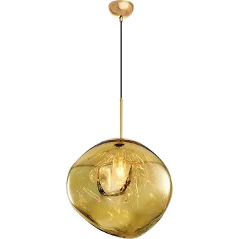 Lustr na lanku CRUMPLED 1xE27/24W/230V pr. 36 cm zlatá