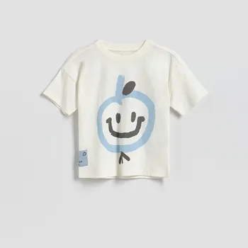 Chlapecké tričko Reserved - Bavlněné tričko s potiskem - krémová - 891HR-01X - 891HR-01X-104