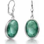Stříbrné náušnice se smaragdem Salim
