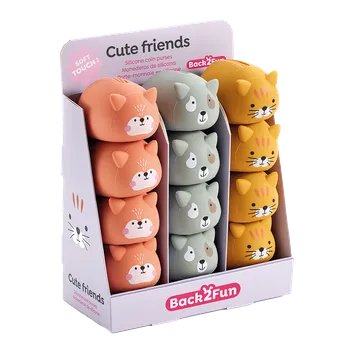 Party dekorace Miquelrius B2F - peněženka se zipem Cute Friends, mix motivů, 12 ks, displej, mix barev