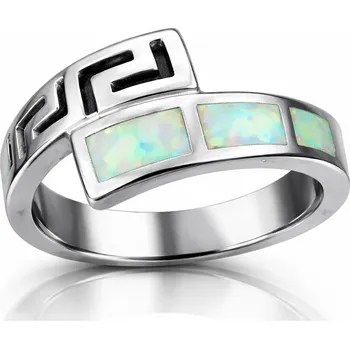 Prsten Stříbrný prstýnek opál Roma - 60