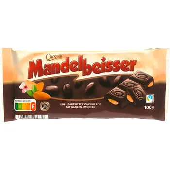 Čokoláda CHOCEUR MANDELBEISSER - Edel-Zartbitterschokolade mit ganzen Mandeln - hořká čokoláda s celými jádry mandlí - 100g