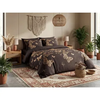 Povlečení Povlečení z mikrovlákna AURELIS tmavě hnědé Rozměr povlečení: 2 ks 70 x 80 cm | 160 x 200 cm