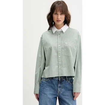 Pánská košile Bavlněná košile Guess Jeans W6RH64.WH7Q1 zelená 07X, vel. L