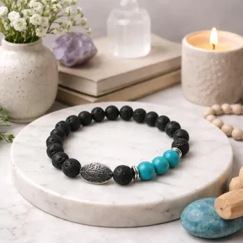 Náramek Láva a Tyrkys- List