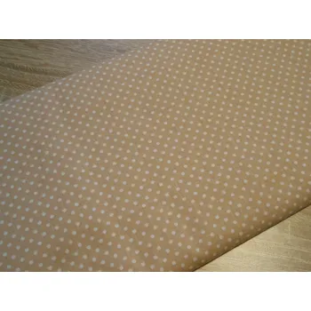 Pro útulný domov bavlněná látka BÉŽOVÁ s bílým puntíkem 2mm