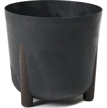 Květináč Lamela LAMELA, Květináč FRIDA průměr 30 cm, efekt beton-černý