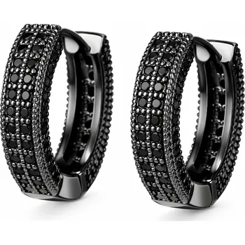 Náušnice Ocelové náušnice černé Csaba 13 mm