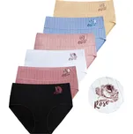 FANNIFEN ROSE Dámské kalhotky s vysokým pasem RM0052 - 3 ks v balení Velikost: L